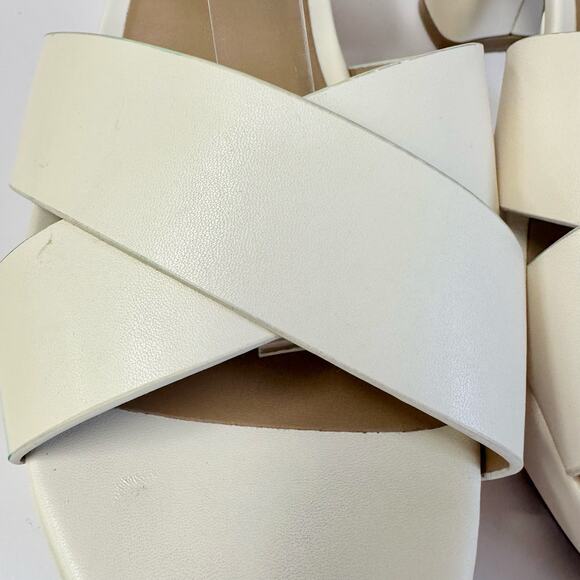 Aerosoles Cosmos Crisscross Platform Sandal in Eggshell Size 9.5 Block Heel - Picture 6 of 16